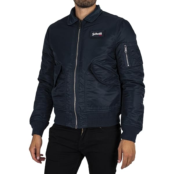 Schott NYC Men's Jacket, Blue (Navy Navy), S at Amazon Men's